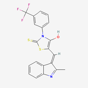 5-[(2-methyl-1H-indol-3-yl)methylene]-2-thioxo-3-[3-(trifluoromethyl)phenyl]-1,3-thiazolidin-4-one