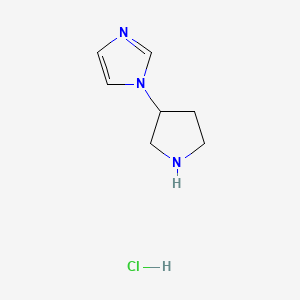 molecular formula C7H12ClN3 B596102 1-(Pyrrolidin-3-yl)-1h-imidazole hydrochloride CAS No. 1263284-62-3
