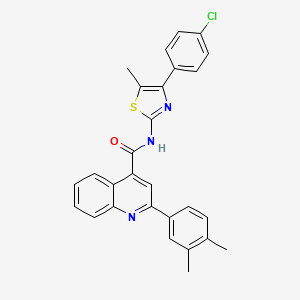 N-[4-(4-chlorophenyl)-5-methyl-1,3-thiazol-2-yl]-2-(3,4-dimethylphenyl)-4-quinolinecarboxamide