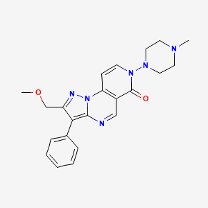 molecular formula C22H24N6O2 B5961053 2-(methoxymethyl)-7-(4-methyl-1-piperazinyl)-3-phenylpyrazolo[1,5-a]pyrido[3,4-e]pyrimidin-6(7H)-one 