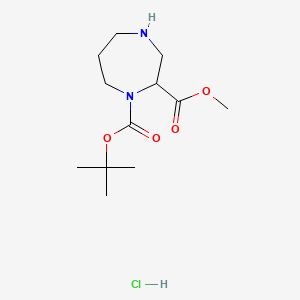 B596106 1-tert-Butyl 2-methyl 1,4-diazepane-1,2-dicarboxylate hydrochloride CAS No. 1253789-34-2