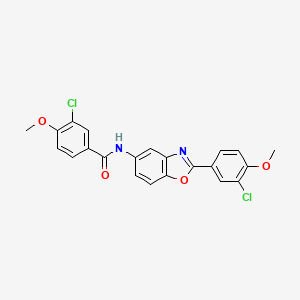 molecular formula C22H16Cl2N2O4 B5961062 3-chloro-N-[2-(3-chloro-4-methoxyphenyl)-1,3-benzoxazol-5-yl]-4-methoxybenzamide 