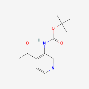 molecular formula C12H16N2O3 B596107 叔丁基（4-乙酰吡啶-3-基）氨基甲酸酯 CAS No. 1260892-75-8