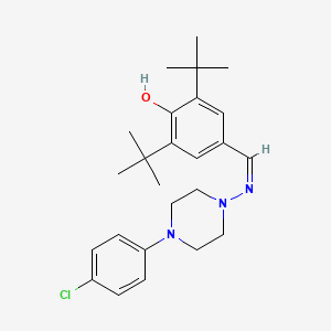 2,6-di-tert-butyl-4-({[4-(4-chlorophenyl)-1-piperazinyl]imino}methyl)phenol