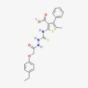 molecular formula C24H25N3O4S2 B5961144 methyl 2-[({2-[(4-ethylphenoxy)acetyl]hydrazino}carbonothioyl)amino]-5-methyl-4-phenyl-3-thiophenecarboxylate 