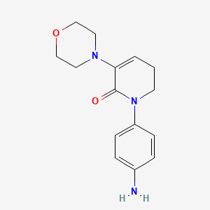 molecular formula C15H19N3O2 B596116 1-(4-氨基苯基)-3-吗啉代-5,6-二氢吡啶-2(1H)-酮 CAS No. 1267610-26-3