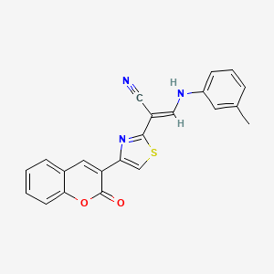 3-[(3-methylphenyl)amino]-2-[4-(2-oxo-2H-chromen-3-yl)-1,3-thiazol-2-yl]acrylonitrile