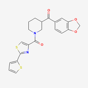 molecular formula C21H18N2O4S2 B5961181 1,3-benzodioxol-5-yl(1-{[2-(2-thienyl)-1,3-thiazol-4-yl]carbonyl}-3-piperidinyl)methanone 