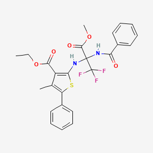 Ethyl 4-methyl-5-phenyl-2-({1,1,1-trifluoro-3-methoxy-3-oxo-2-[(phenylcarbonyl)amino]propan-2-yl}amino)thiophene-3-carboxylate