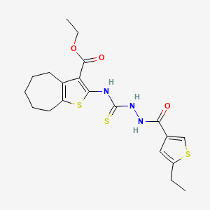 ethyl 2-[({2-[(5-ethyl-3-thienyl)carbonyl]hydrazino}carbonothioyl)amino]-5,6,7,8-tetrahydro-4H-cyclohepta[b]thiophene-3-carboxylate