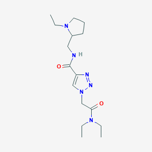 molecular formula C16H28N6O2 B5961250 1-[2-(diethylamino)-2-oxoethyl]-N-[(1-ethyl-2-pyrrolidinyl)methyl]-1H-1,2,3-triazole-4-carboxamide 