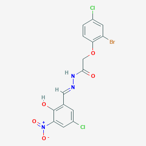 molecular formula C15H10BrCl2N3O5 B5961257 2-(2-bromo-4-chlorophenoxy)-N'-(5-chloro-2-hydroxy-3-nitrobenzylidene)acetohydrazide 