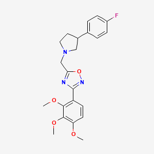 5-{[3-(4-fluorophenyl)-1-pyrrolidinyl]methyl}-3-(2,3,4-trimethoxyphenyl)-1,2,4-oxadiazole