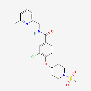 molecular formula C20H24ClN3O4S B5961283 3-chloro-N-[(6-methyl-2-pyridinyl)methyl]-4-{[1-(methylsulfonyl)-4-piperidinyl]oxy}benzamide 