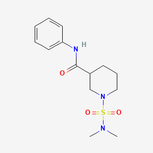 molecular formula C14H21N3O3S B5961324 1-[(dimethylamino)sulfonyl]-N-phenyl-3-piperidinecarboxamide 