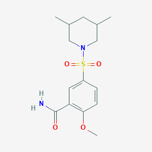 molecular formula C15H22N2O4S B5961333 5-[(3,5-dimethyl-1-piperidinyl)sulfonyl]-2-methoxybenzamide 