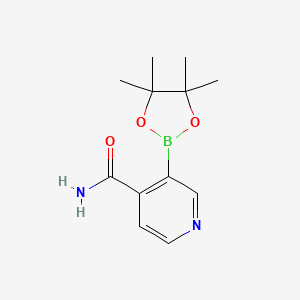 molecular formula C12H17BN2O3 B596139 3-(4,4,5,5-四甲基-1,3,2-二氧杂硼环-2-基)异烟酰胺 CAS No. 1310384-92-9