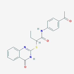 N-(4-acetylphenyl)-2-[(4-oxo-3,4-dihydro-2-quinazolinyl)thio]butanamide