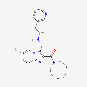 N-{[2-(1-azocanylcarbonyl)-6-chloroimidazo[1,2-a]pyridin-3-yl]methyl}-1-(3-pyridinyl)-2-propanamine