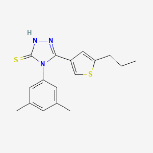 molecular formula C17H19N3S2 B5961408 4-(3,5-dimethylphenyl)-5-(5-propyl-3-thienyl)-4H-1,2,4-triazole-3-thiol 