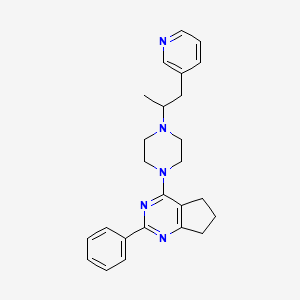 molecular formula C25H29N5 B5961424 4-{4-[1-methyl-2-(3-pyridinyl)ethyl]-1-piperazinyl}-2-phenyl-6,7-dihydro-5H-cyclopenta[d]pyrimidine 