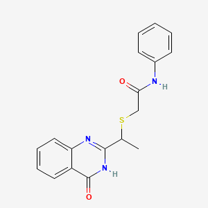 2-[1-(4-oxo-3H-quinazolin-2-yl)ethylsulfanyl]-N-phenylacetamide