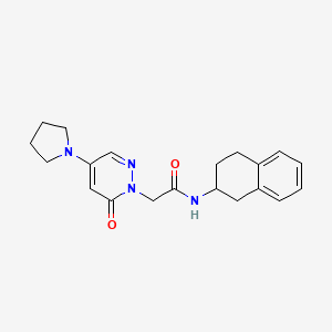 molecular formula C20H24N4O2 B5961461 2-[6-oxo-4-(1-pyrrolidinyl)-1(6H)-pyridazinyl]-N-(1,2,3,4-tetrahydro-2-naphthalenyl)acetamide 