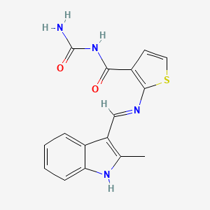 N-(aminocarbonyl)-2-{[(2-methyl-1H-indol-3-yl)methylene]amino}-3-thiophenecarboxamide