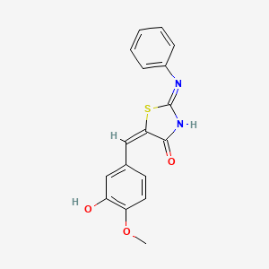 molecular formula C17H14N2O3S B5961485 5-(3-hydroxy-4-methoxybenzylidene)-2-(phenylimino)-1,3-thiazolidin-4-one 