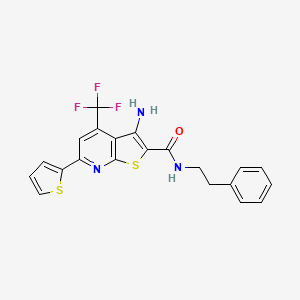 3-amino-N-(2-phenylethyl)-6-(2-thienyl)-4-(trifluoromethyl)thieno[2,3-b]pyridine-2-carboxamide