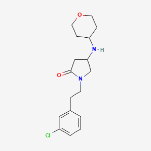 molecular formula C17H23ClN2O2 B5961502 1-[2-(3-chlorophenyl)ethyl]-4-(tetrahydro-2H-pyran-4-ylamino)-2-pyrrolidinone 