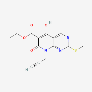 molecular formula C14H13N3O4S B596154 5-羟基-2-(甲硫基)-7-氧代-8-(丙-2-炔基)-7,8-二氢吡啶并[2,3-D]嘧啶-6-羧酸乙酯 CAS No. 1253791-05-7