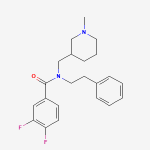 3,4-difluoro-N-[(1-methyl-3-piperidinyl)methyl]-N-(2-phenylethyl)benzamide