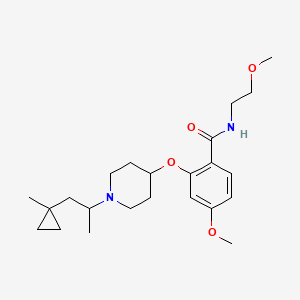 molecular formula C23H36N2O4 B5961595 4-methoxy-N-(2-methoxyethyl)-2-({1-[1-methyl-2-(1-methylcyclopropyl)ethyl]-4-piperidinyl}oxy)benzamide 