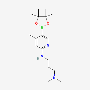 B596160 N',N'-Dimethyl-N-[4-methyl-5-(4,4,5,5-tetramethyl-1,3,2-dioxaborolan-2-yl)pyridin-2-yl]propane-1,3-diamine CAS No. 1353718-66-7
