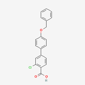 molecular formula C20H15ClO3 B596161 4-(4-苄氧基苯基)-2-氯苯甲酸 CAS No. 1262011-12-0