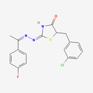 5-(3-chlorobenzyl)-1,3-thiazolidine-2,4-dione 2-{[1-(4-fluorophenyl)ethylidene]hydrazone}