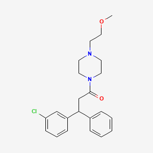 molecular formula C22H27ClN2O2 B5961640 1-[3-(3-chlorophenyl)-3-phenylpropanoyl]-4-(2-methoxyethyl)piperazine 