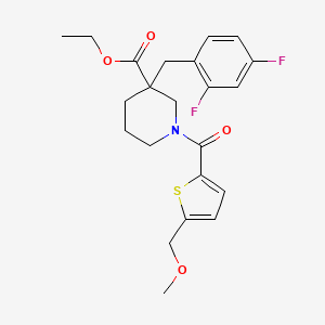 molecular formula C22H25F2NO4S B5961641 ethyl 3-(2,4-difluorobenzyl)-1-{[5-(methoxymethyl)-2-thienyl]carbonyl}-3-piperidinecarboxylate 