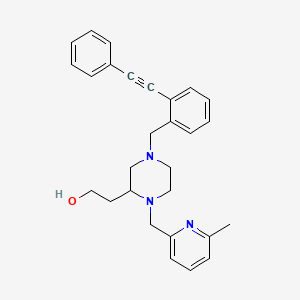 2-{1-[(6-methyl-2-pyridinyl)methyl]-4-[2-(phenylethynyl)benzyl]-2-piperazinyl}ethanol