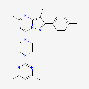 7-[4-(4,6-dimethyl-2-pyrimidinyl)-1-piperazinyl]-3,5-dimethyl-2-(4-methylphenyl)pyrazolo[1,5-a]pyrimidine