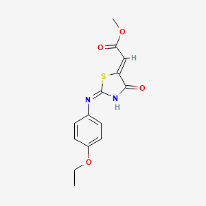 molecular formula C14H14N2O4S B5961707 methyl [2-[(4-ethoxyphenyl)amino]-4-oxo-1,3-thiazol-5(4H)-ylidene]acetate 