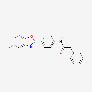 N-[4-(5,7-dimethyl-1,3-benzoxazol-2-yl)phenyl]-2-phenylacetamide