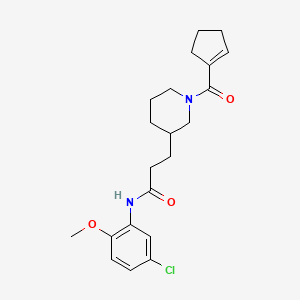 molecular formula C21H27ClN2O3 B5961717 N-(5-chloro-2-methoxyphenyl)-3-[1-(1-cyclopenten-1-ylcarbonyl)-3-piperidinyl]propanamide 