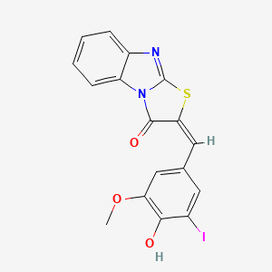 molecular formula C17H11IN2O3S B5961723 2-(4-hydroxy-3-iodo-5-methoxybenzylidene)[1,3]thiazolo[3,2-a]benzimidazol-3(2H)-one 