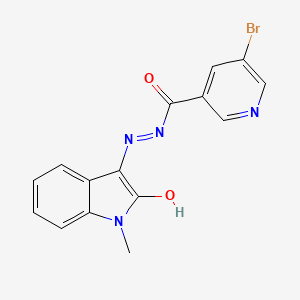 5-bromo-N'-(1-methyl-2-oxo-1,2-dihydro-3H-indol-3-ylidene)nicotinohydrazide