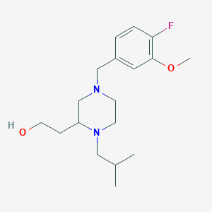 molecular formula C18H29FN2O2 B5961782 2-[4-(4-fluoro-3-methoxybenzyl)-1-isobutyl-2-piperazinyl]ethanol 