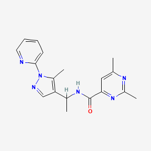 2,6-dimethyl-N-{1-[5-methyl-1-(2-pyridinyl)-1H-pyrazol-4-yl]ethyl}-4-pyrimidinecarboxamide