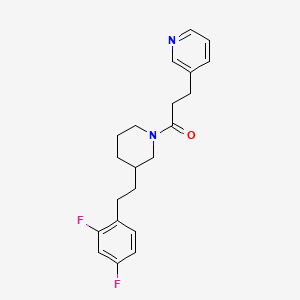 molecular formula C21H24F2N2O B5961822 3-(3-{3-[2-(2,4-difluorophenyl)ethyl]-1-piperidinyl}-3-oxopropyl)pyridine 