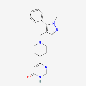 molecular formula C20H23N5O B5961824 6-{1-[(1-methyl-5-phenyl-1H-pyrazol-4-yl)methyl]piperidin-4-yl}pyrimidin-4(3H)-one 